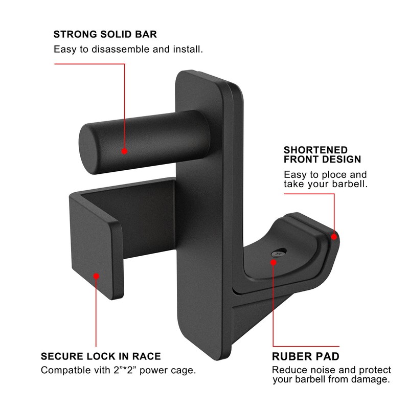 Kipika J-Hooks for 2" x 2" Power Rack with 1"