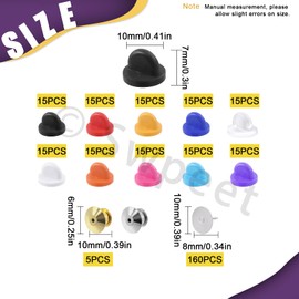 Swpeet 320Pcs Rubber Pin Backs Locking Butterfly Clutch with 10mm Blank Pins Kit, Locking Pin Backs with Storage Case, Tie Tacks Keepers Replacement Fits for Uniform Badges and Craft Making