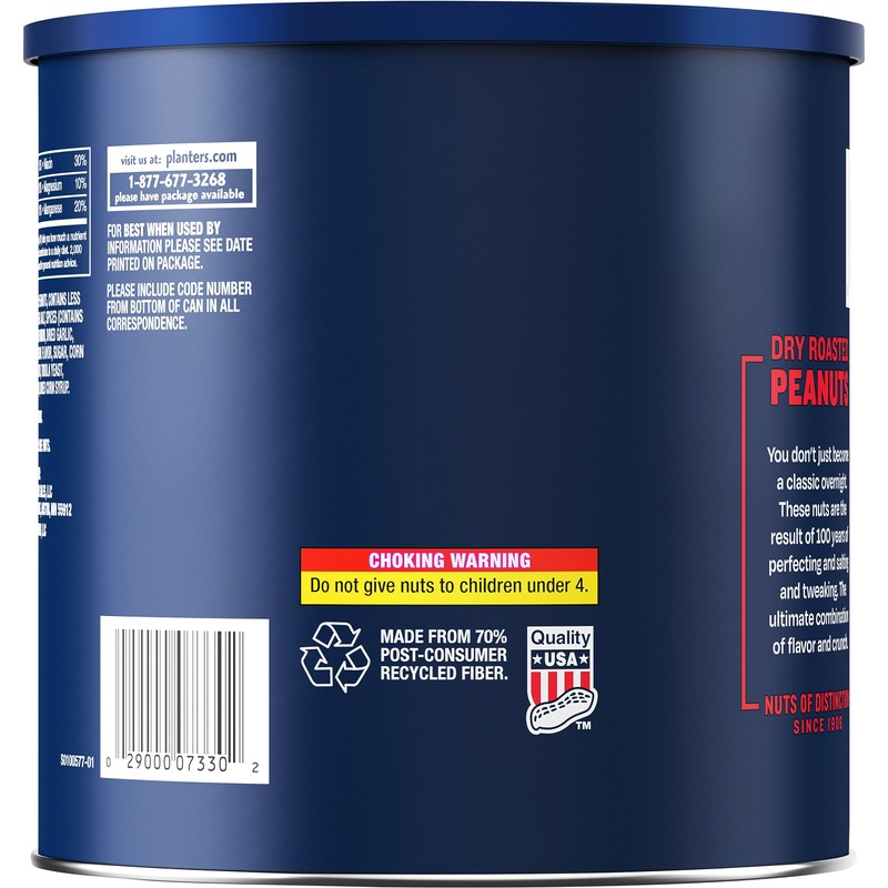 Planters Dry Roasted Peanuts, 52 oz Canister (Pack of 2)