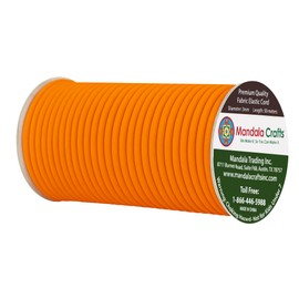Mandala Crafts 1/8 Inch Neon Orange Elastic Cord 3mm - 55 Yards Heavy Duty Outdoor Bungee Cord for Kayaks, DIY Tent Pole Shock Cord, and Stretchy String Rope Replacement