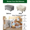CRFATOP Ottoman Chair Cover Large Ottoman Chair Slipcovers Solid Rectangle
