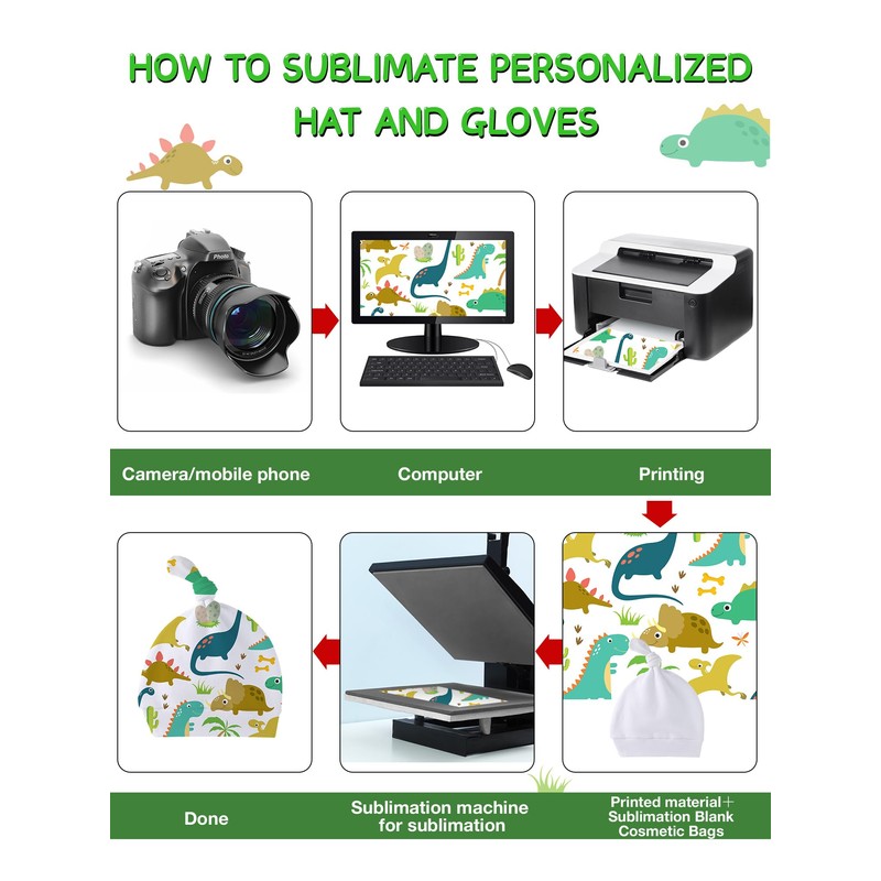 Newborn Baby Hats Mittens Set Blank Sublimation Infant Baby Hats