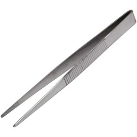 Senkichi GARDEN Stainless Steel Tweezers Total Length 4.9 inches (125 mm), Straight with Knurled