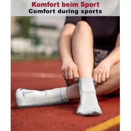 sesto senso 4 or 8 Pairs Running Socks Quarter Sport Socks Men Women, 4 x white with blue