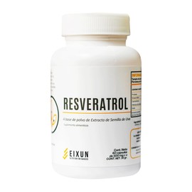 Eixun | Resveratrol | Suplemento Antioxidante de Extracto de Semilla de Uva | 60 Cápsulas de 500 mg | Fórmula Botánica Natural