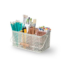 YOOGAR Silverware Caddy,Metal Caddy with 6 Compartments,Silverware Organizer Holder for Forks, Spoons, Knives, Cream