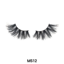 Laflare 3D SILK MINK MAX VOLUME Premium Faux Mink 25mm Extra Long Eyelashes, Cat Eyes, Wispy, Fluffy, Soft as Mink, Multi-layered Dramatic Volume False Lashes (LFMS-MS12)