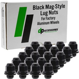 DPAccessories Lug Nuts Compatible with 2017-2022 Infiniti Q60 | Black OEM Style | for Factory Aluminum Wheels Only | Set of 20 Wheel Nuts | DINQ6002F-BK/1