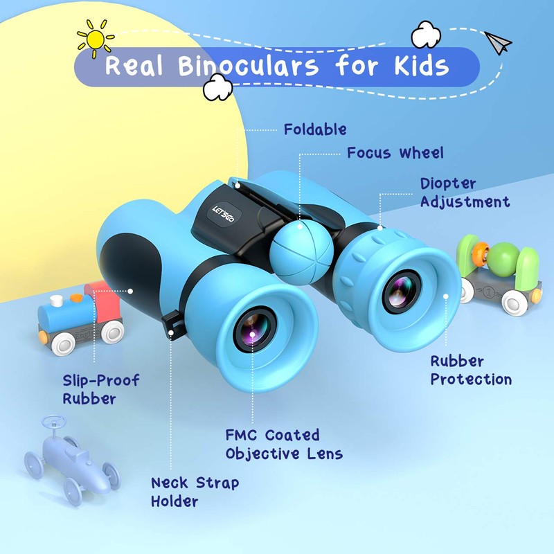 LetsGO toyz 2020 Binoculars for Children, 8 x 21, Christmas