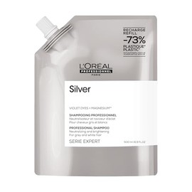 L'Oréal Professionnel Silver Shampoo Refill | Shampoo morado | Neutraliza los tonos amarillos no deseados| Para cabello gris, rubio, platinado y/o con