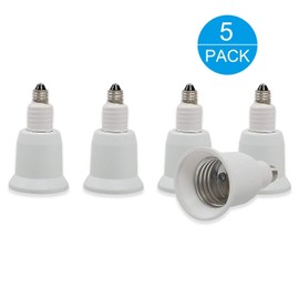 ELECTOP E11 to E26 E27 Socket Adapter Converter,Mini Candelabra E11 Base Convert to Medium E26/E27 Standard Screw Base(5 Pack)