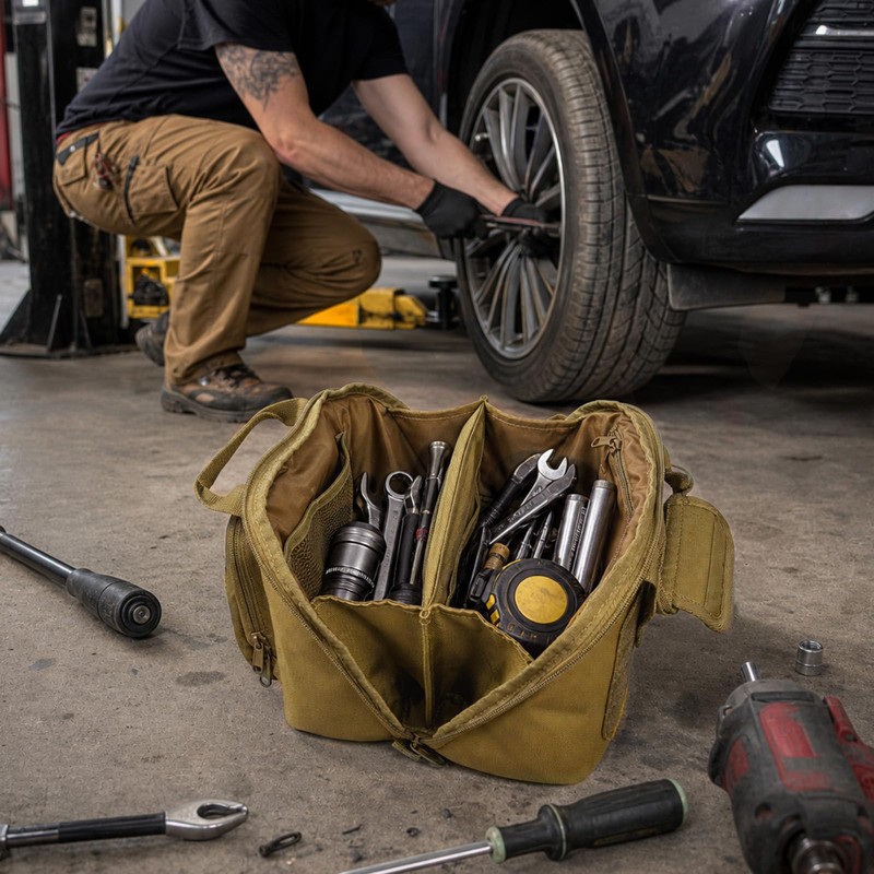 Heavy Duty Tool Bag,Tool Pouch Organizer,5-Pocket 10-Inch Small Tool Bag