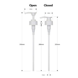 5 Liter Pump Dispenser Container 38MM Screw Top 5 ML Dose Includes Tube With Twist Lock Cap