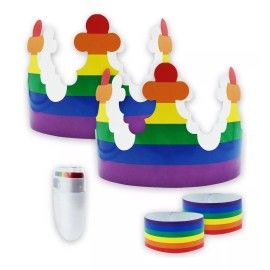 Farvisan Kit Coronas, Pulseras Y Gis Cara Gay Pride Orgullo