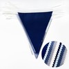 32Ft Dusty Blue Party Decorations Navy Blue Fabric Triangle Pennant