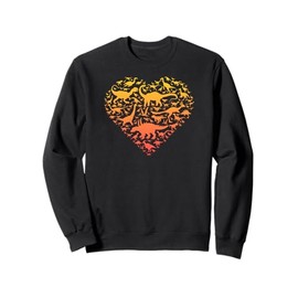 Colorful Cute Hearts Shape Silhouette Lover - Dinosaur Sweatshirt