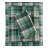 Woolrich Green Plaid Cotton Flannel King Sheet Set Soft Cozy