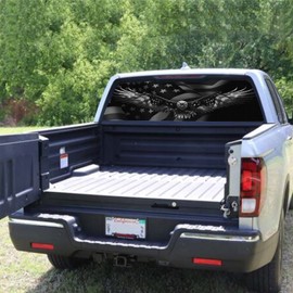 LynsaTac 65x22 in American Flag Eagle Decals for Trucks SUV American Flag Window Decal, Classic Rear Window Decals for Car Decor - One Size Fits Most Pickup Trucks (Eagle Flag-2)