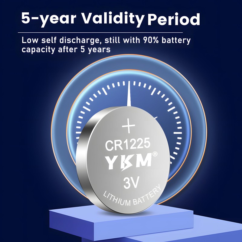 YKM 5 Pack CR1225 BR1225 3V Lithium Battery CR 1225