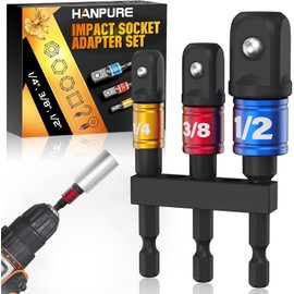 Impact Driver Socket Adapter Set – Convert Drill Bits to 1/4”, 3/8”, 1/2” Extensions for Cordless Drills & Impact Wrenches, A Practical Gift for UK Dads, Husbands, and DIY Enthusiasts