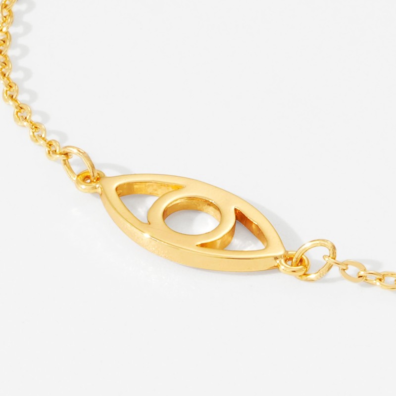 Jenosy 14K Gold Plated Bracelet Evil Eye for Women Dainty