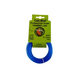 Cost Wise Strong TWIST strimmer/brush cutter line 15m length,less noise, (1.6mm)