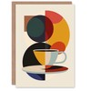 Artery8 Coffee Cup Bauhaus Geometric Design Greeting Birthday Card Him
