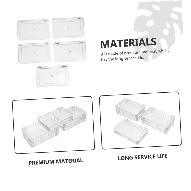 BIUDECO 5Pcs Transparent Cosmetic Cases Durable Blusher Containers for Convenient
