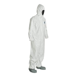 Dupont TY122SWHMD002500 Coverall, Serged Seams, Medium, White (Pack of 25)