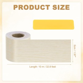 PATIKIL Wood Grain Repair Tape 2" x33', Self Adhesive Realistic Textured Repair Patch Peel and Stick Wood Tape with Scraper for Floor Door Window Furniture Table White Oak