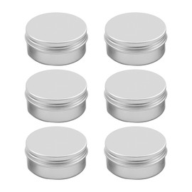 1st Choice Aluminum Tin Jar Refillable Containers 15 ml Aluminum Screw Lid Round Tin Container Bottle for Cosmetic,Lip Balm, Cream, 6 Pack