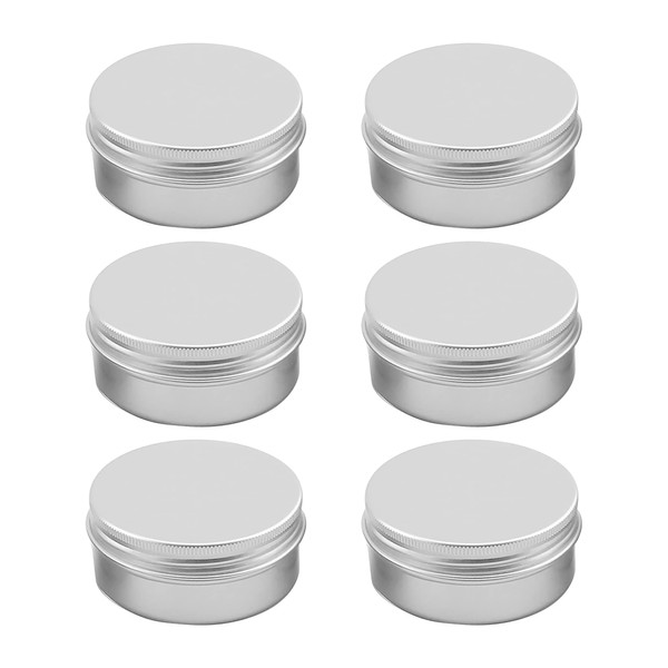 1st Choice Aluminum Tin Jar Refillable Containers 15 ml Aluminum Screw Lid Round Tin Container Bottle for Cosmetic,Lip Balm, Cream, 6 Pack