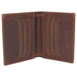 Mens Slim Bifold Vintage Leather Wallet RFID Blocking Vertical Credit Card Slots Holder Wallets for Men