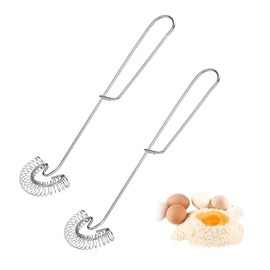 Pack of 2 Spiral Whisk Stainless Steel Whisk, Small Whisk with Spiral Whisk, 27 x 6.5 cm/10.6 x 2.56 inch Spiral Whisk, Hand Whisk for Milk, Eggs, Sauces and Kitchen Utensils