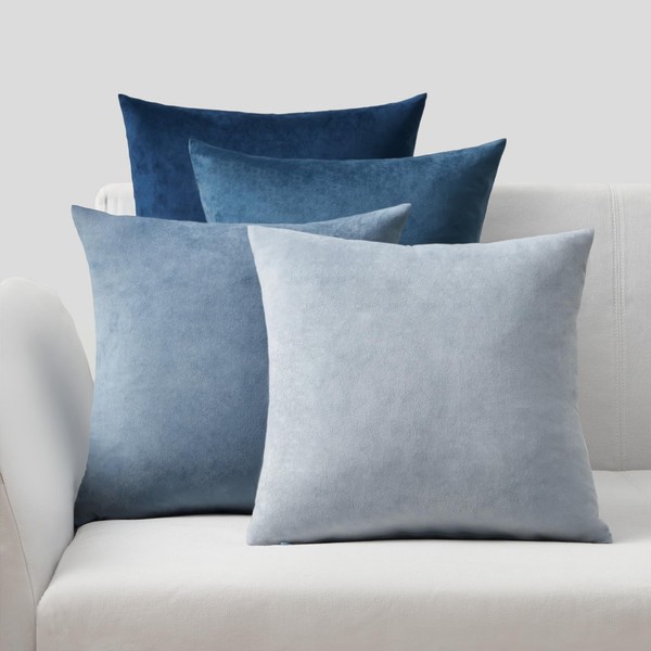 Topfinel Cushion Cover 40 x 40 cm, Blue, Set of