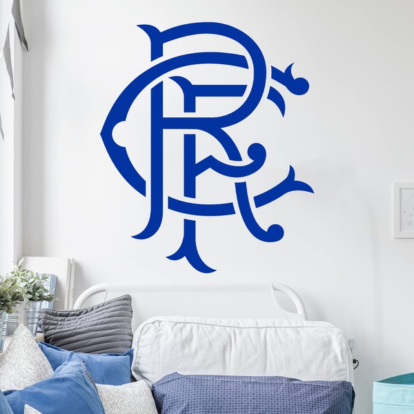 Rangers Wall Sticker - Scroll Crest + Decal Set Football Art (90cm Height x 75cm Width)