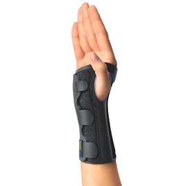 Actimove Sports Edition Polsiera Ambidestra, con Stecca Metallica Removibile - Stabilizzazione per stiramenti e distorsioni, indicata per il recupero – Nera, L