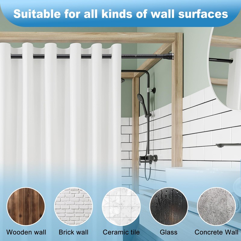 Tension Curtain Rod, 42 to 100 inch Adjustable Heavy Duty