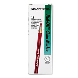 Irwin 02059-SH Red Peel-Off China Markers; 12 Pack