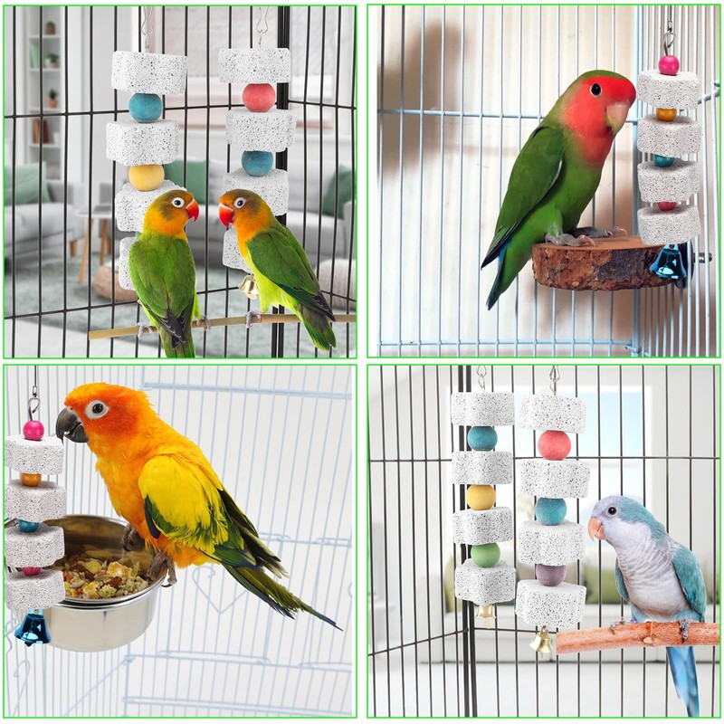 Nymphensittich Spielzeug, 2 Stück Papageienspielzeug mit Metallglocke, Vogelspielzeug für Wellensittiche,