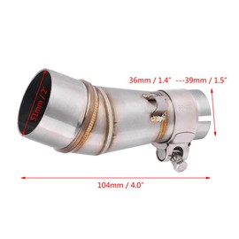 Central Exhaust Pipe Connector Exhaust Middle Muffler Pipe Modified Exhaust Pipe Middle Section Stainless Steel Material 2.0 inches (51 mm) Suitable for Kawasaki Z250 / Ninja 250 / Ninja 300 2013-2016