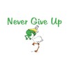 CafePress Never Give Up Stork And Frog Rectangle Magnet, 3"x2"