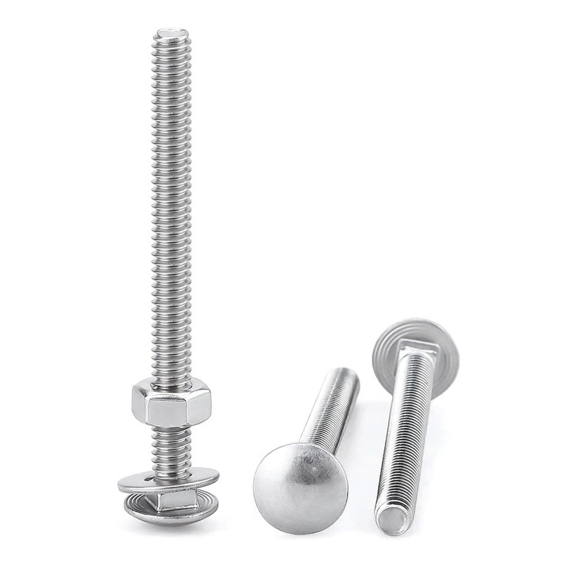 Glvaner 5/16-18 x 3-1/2" (12 Sets) Stainless Steel Carriage Bolts