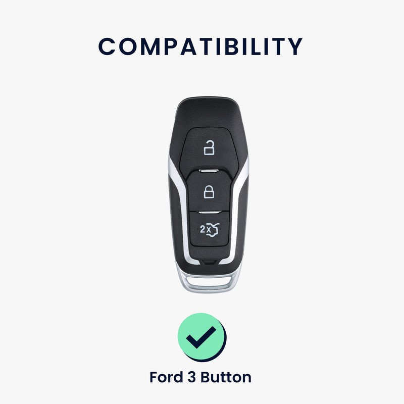 kwmobile Key Cover Compatible with Ford - Carbon