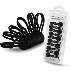 Xuuza Magnetic Cable Ties 10 Pack, Silicone Cable Ties Charging Cord Organizer Travel Cable Management Straps Headphone Cord Wrap Reusable & Sturdy Cable Winder