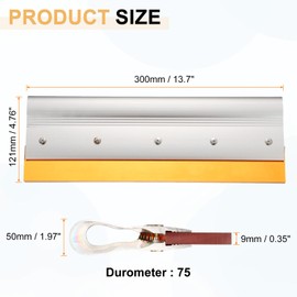 sourcing map Screen Printing Squeegee 13.7 Inch 75 Durometer Polyurethane Blade Handle Ink Scraper for Screen Printing Fabric Printmaking
