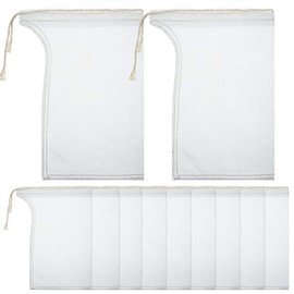 Compost Tea Bag, Pump Strainer Bag with Drawstring, Mesh Filter Bag, 600 µm for Prevents Clogging During The Straining Process (10 Pieces, 23 x 16 cm)
