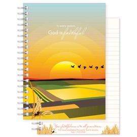 Christian Notebook, God is faithful, softback notebook A5 lined, with Psalm 119:90 Bible verse. Perfect as a Bible Study Journal or Christian Gift, by Just Cards Direct