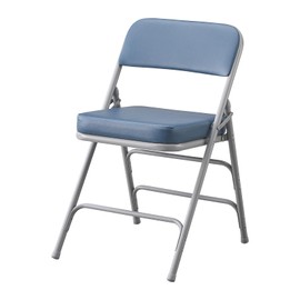 KAIHAOWIN Folding Chairs Ultra Thick Padded Foldable Chair Indoor Comfortable Metal Chairs with Super Soft Cushion-Blue