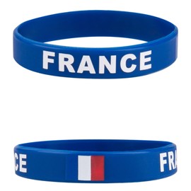 Evankin Country Flag Unisex Silicone Bracelet Rubber Sports Fashion Wristband(France,one size)